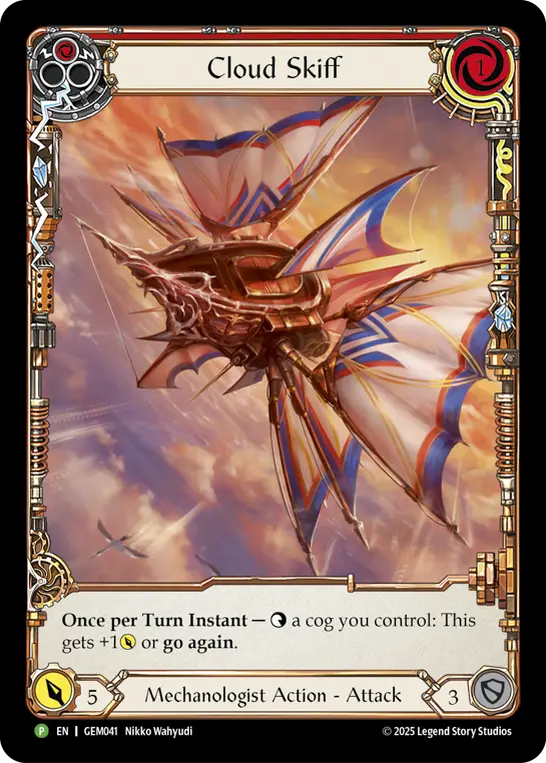 Cloud Skiff (Red) — GEM Pack 2 Flesh and Blood card by Nikko Wahyudi