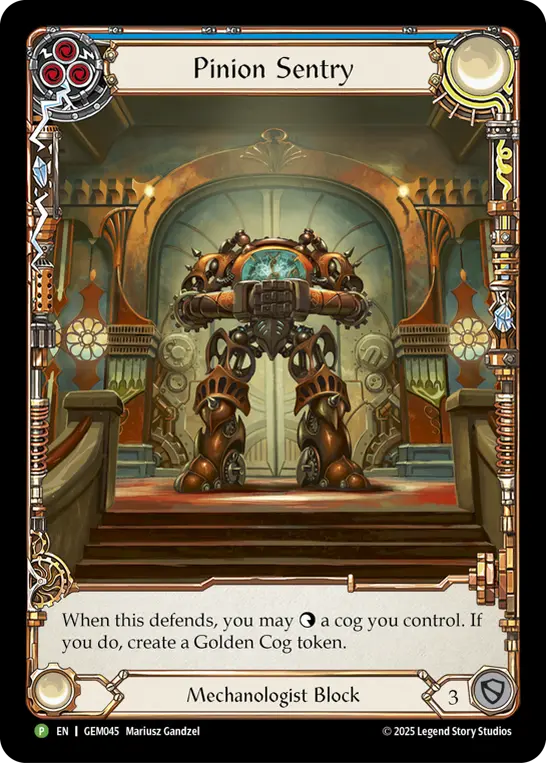 Pinion Sentry — GEM Pack 2 Flesh and Blood card by Mariusz Gandzel