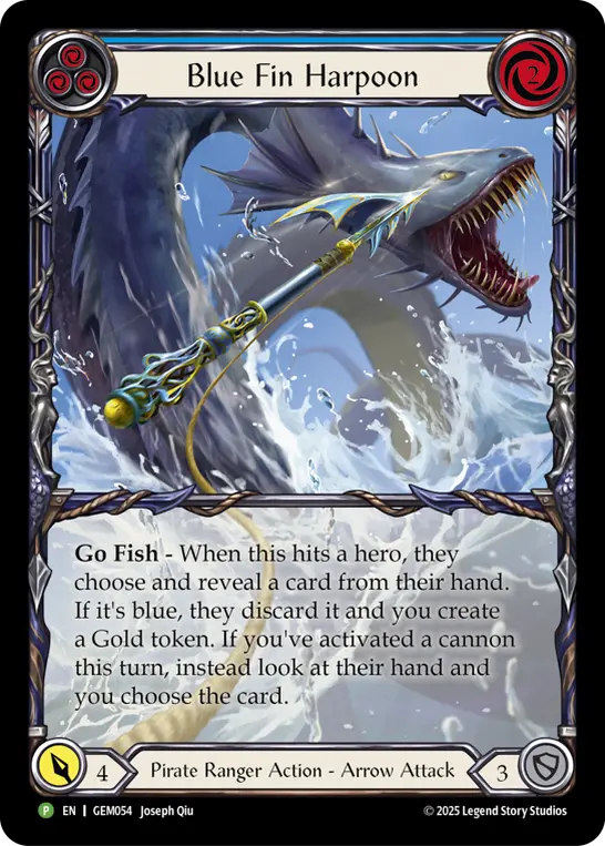 Blue Fin Harpoon — GEM Pack 2 Flesh and Blood card by Joseph Qiu