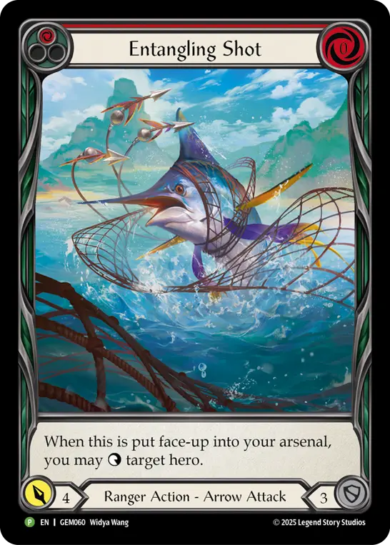 Entangling Shot — GEM Pack 2 Flesh and Blood card by Widya Wang