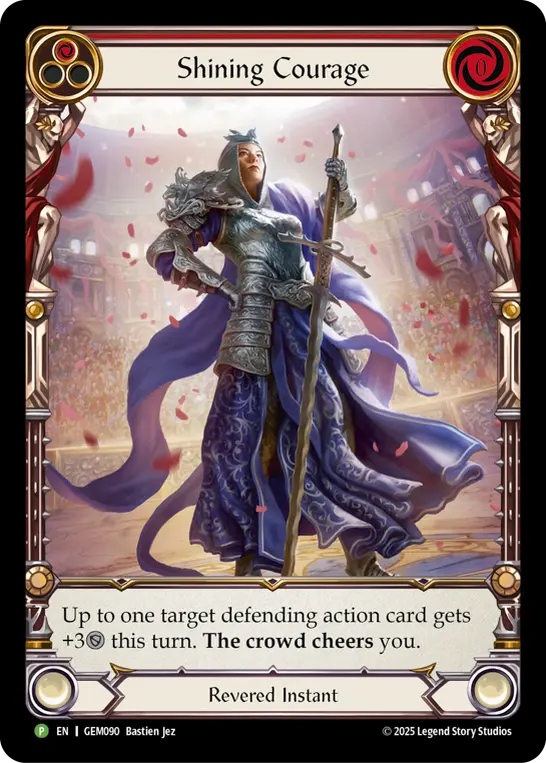 Shining Courage — GEM Pack 3 Flesh and Blood card by Bastien Jez