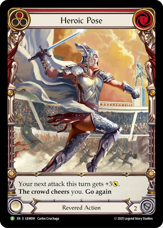 Heroic Pose — GEM Pack 3 Flesh and Blood card by Carlos Cruchaga