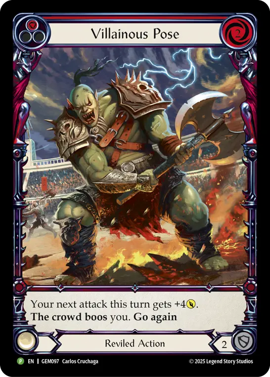 Villainous Pose — GEM Pack 3 Flesh and Blood card by Carlos Cruchaga