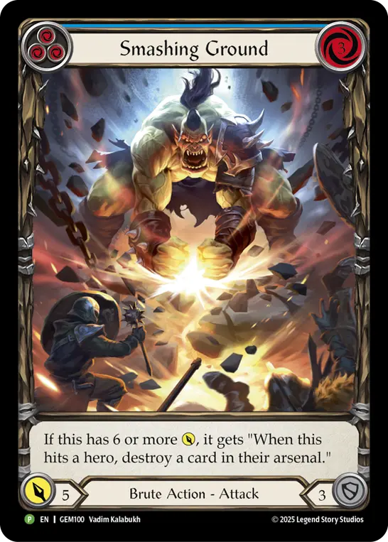 Smashing Ground — GEM Pack 3 Flesh and Blood card by Vadim Kalabukh