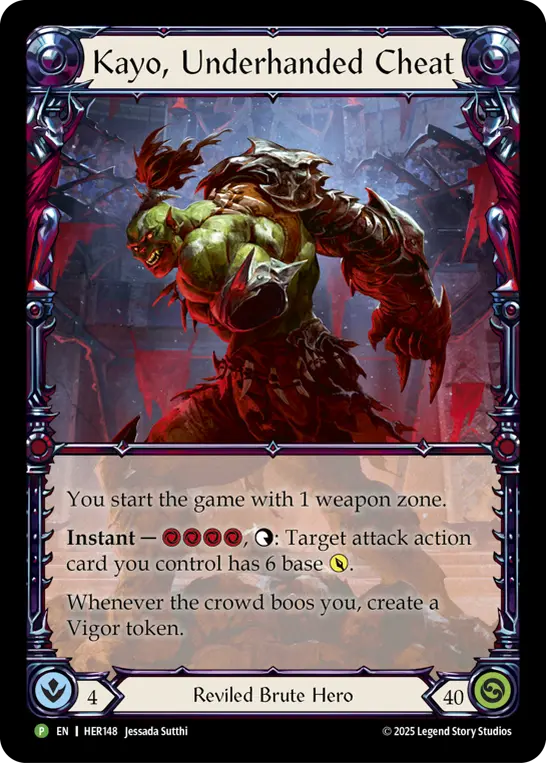 Kayo, Underhanded Cheat — HER Flesh and Blood card by Jessada Sutthi