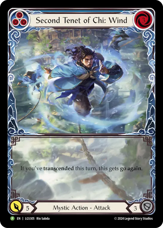 Second Tenet of Chi: Wind — LGS Flesh and Blood card by Rio Sabda