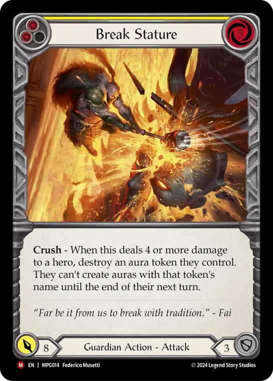 Break Stature — Mastery Pack Guardian Flesh and Blood card by Federico Musetti