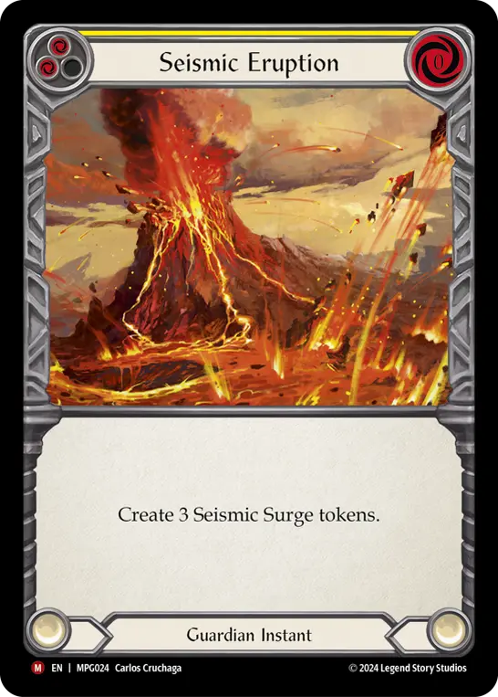 Seismic Eruption — Mastery Pack Guardian Flesh and Blood card by Carlos Cruchaga