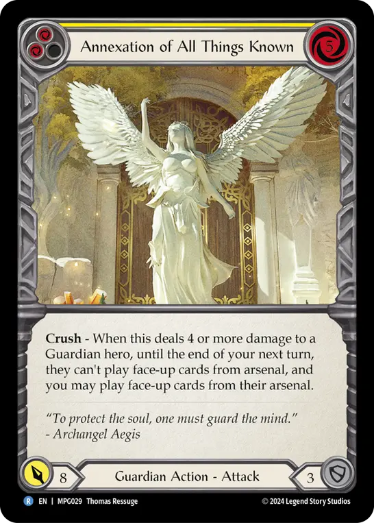 Annexation of All Things Known — Mastery Pack Guardian Flesh and Blood card by Thomas Ressuge