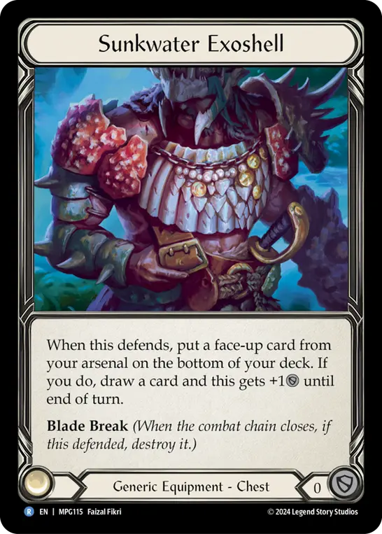 Sunkwater Exoshell — Mastery Pack Guardian Flesh and Blood card by Faizal Fikri