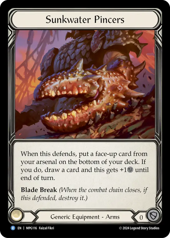 Sunkwater Pincers — Mastery Pack Guardian Flesh and Blood card by Faizal Fikri