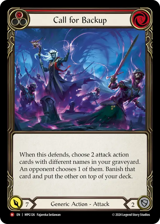 Call for Backup — Mastery Pack Guardian Flesh and Blood card by Fajareka Setiawan