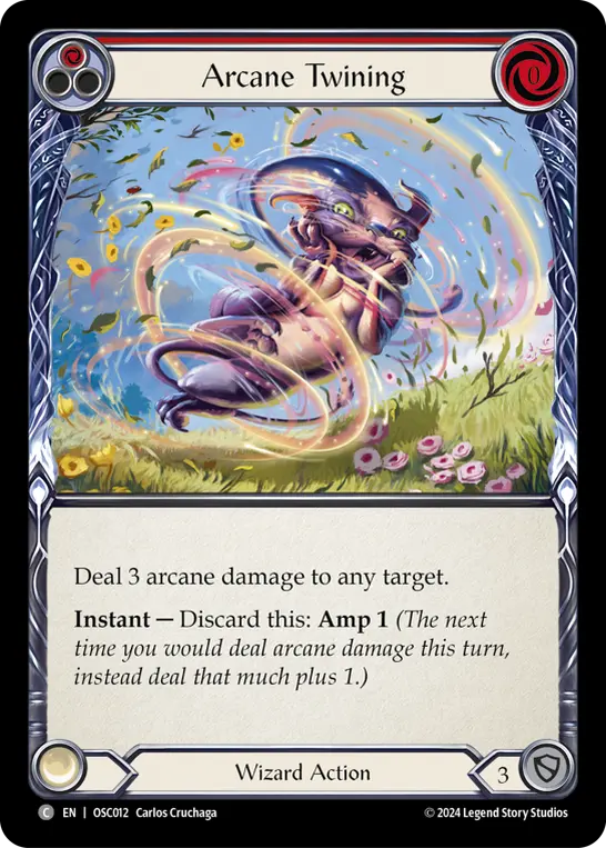 Arcane Twining (Red) — Blitz Deck: Rosetta - Oscilio Flesh and Blood card by Carlos Cruchaga