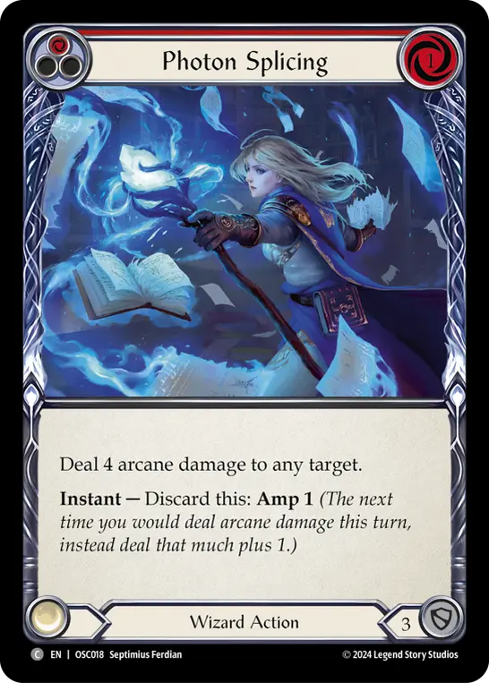 Photon Splicing (Red) — Blitz Deck: Rosetta - Oscilio Flesh and Blood card by Septimius Ferdian