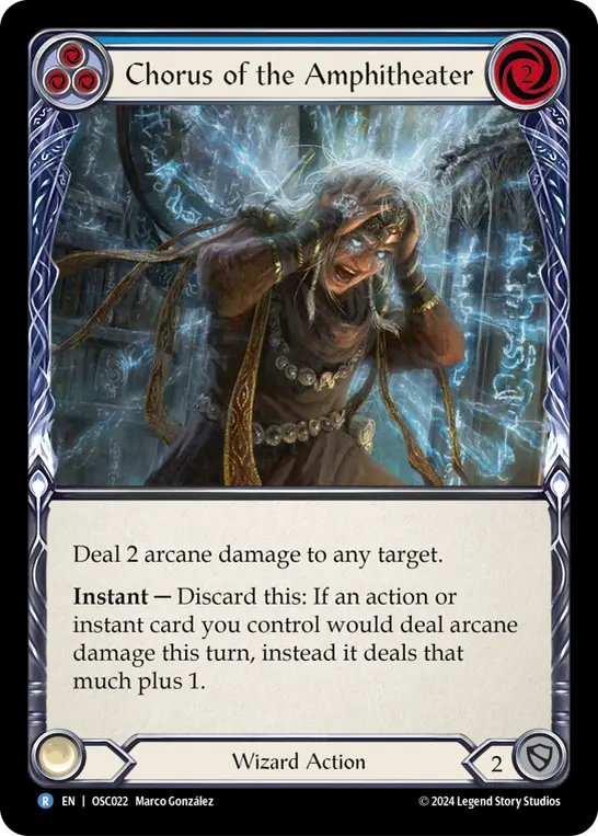 Chorus of the Amphitheater (Blue) — Blitz Deck: Rosetta - Oscilio Flesh and Blood card by Marco Gonzalez