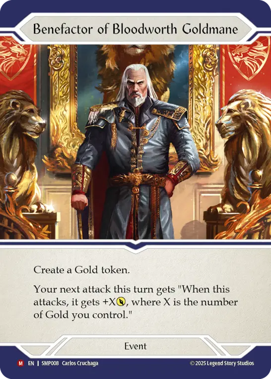 Benefactor of Bloodworth Goldmane — Flesh and Blood card