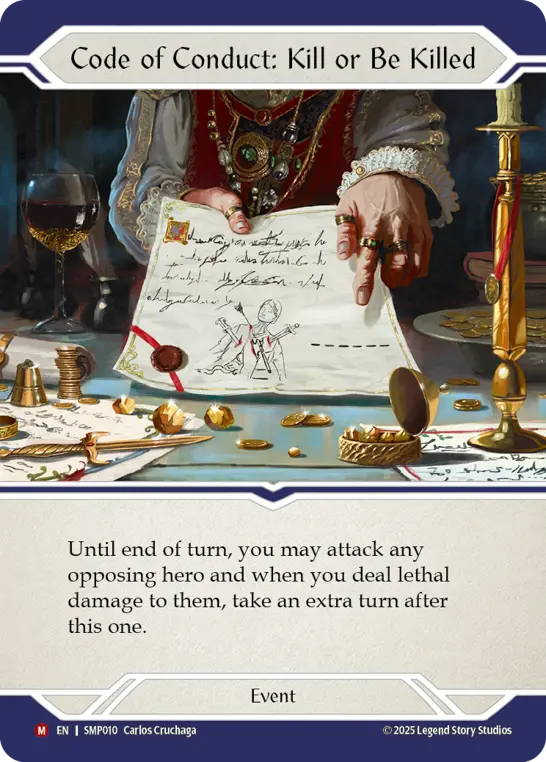 Code of Conduct: Kill or Be Killed — Smash Palace Flesh and Blood card by Carlos Cruchaga