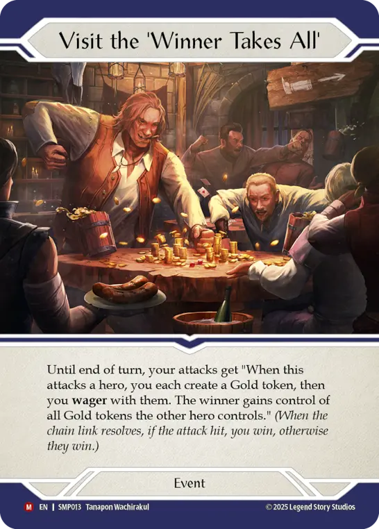 Visit the 'Winner Takes All' — Smash Palace Flesh and Blood card by Tanapon Wachirakul