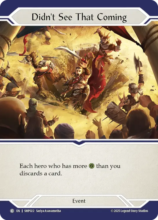 Didn't See That Coming — Smash Palace Flesh and Blood card by Sariya Asavametha