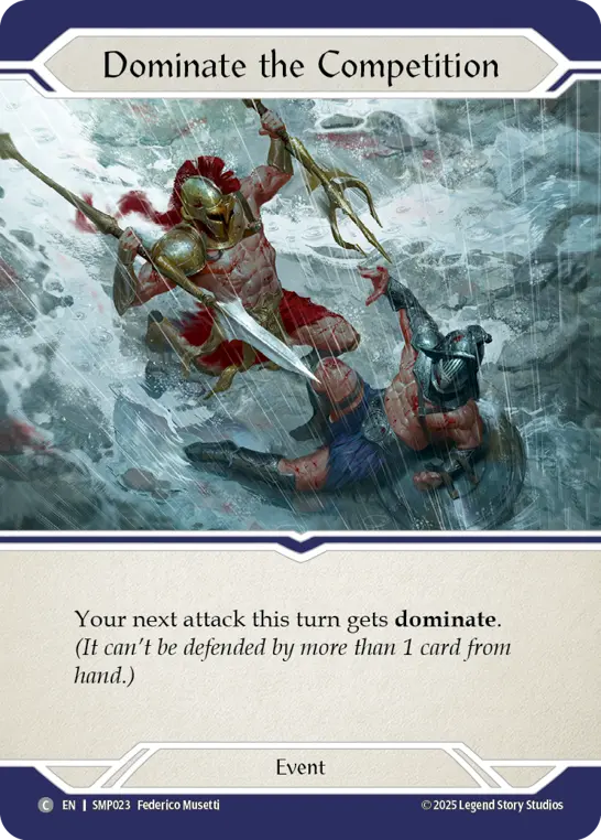 Dominate the Competition — Smash Palace Flesh and Blood card by Federico Musetti