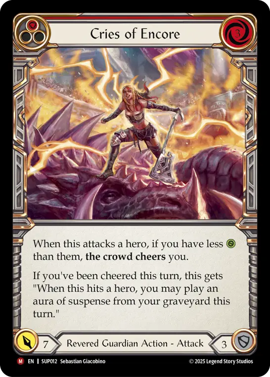 Cries of Encore — Super Slam Flesh and Blood card by Sebastian Giacobino