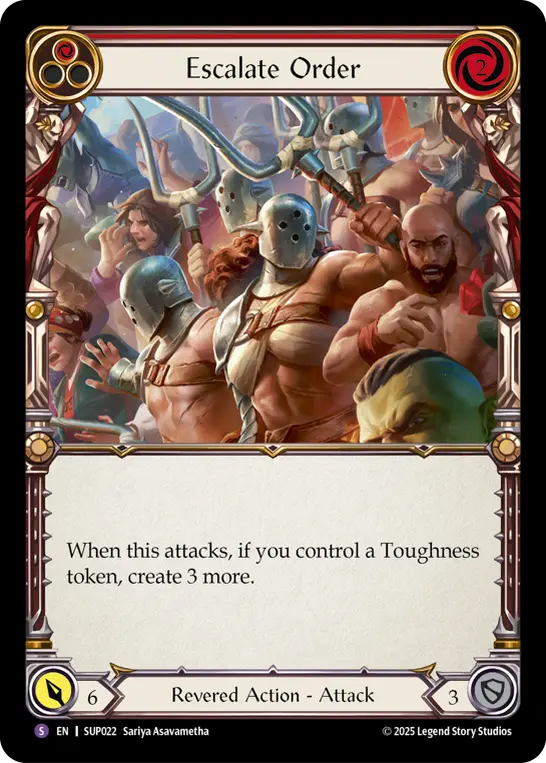 Escalate Order — Super Slam Flesh and Blood card by Sariya Asavametha