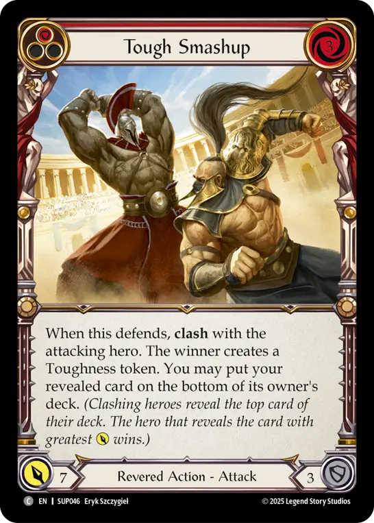 Tough Smashup (Red) — Super Slam Flesh and Blood card by Eryk Szczygieł