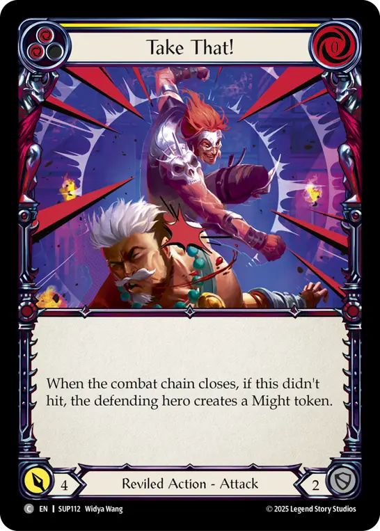 Take That! (Yellow) — Super Slam Flesh and Blood card by Widya Wang