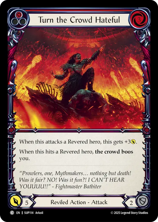 Turn the Crowd Hateful (Red) — Super Slam Flesh and Blood card by Arkoii