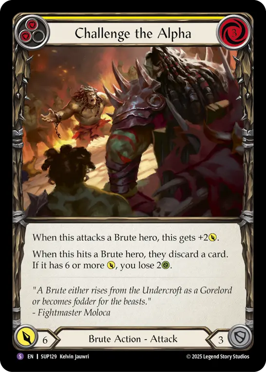 Challenge the Alpha — Super Slam Flesh and Blood card by Kelvin Jauwri