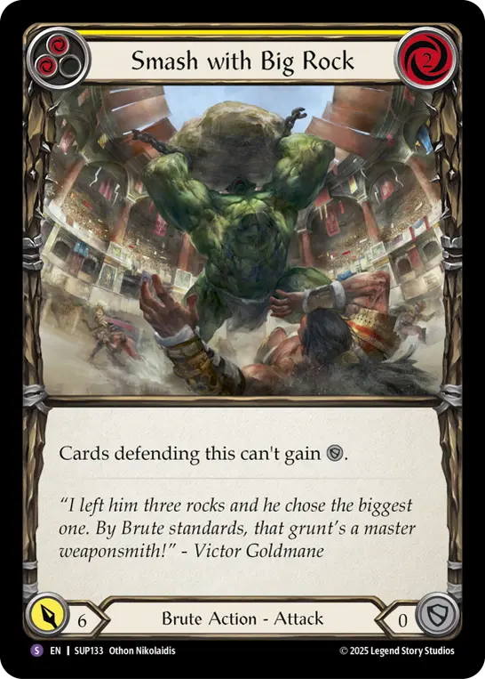 Smash with Big Rock — Super Slam Flesh and Blood card by Othon Nikolaidis