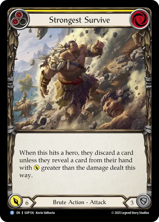 Strongest Survive (Yellow) — Super Slam Flesh and Blood card by Kevin Sidharta