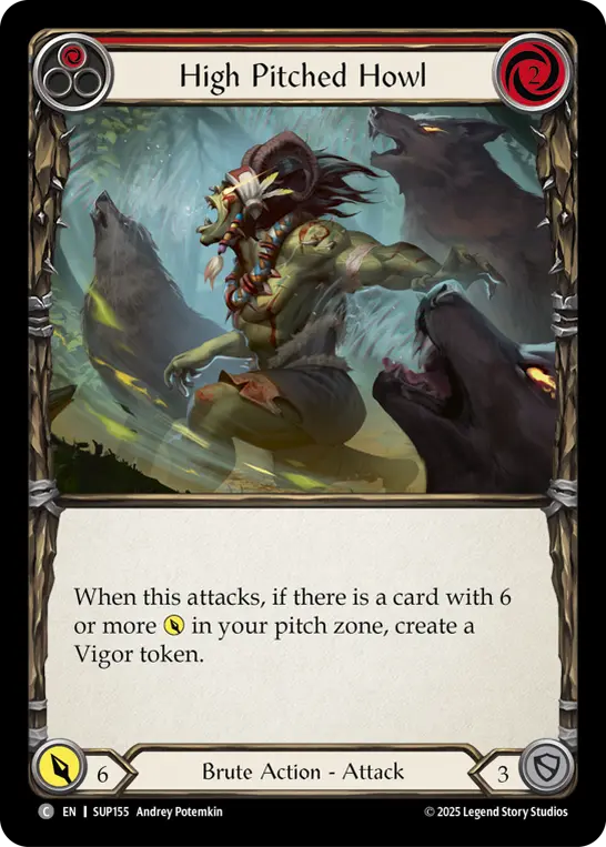 High Pitched Howl (Red) — Super Slam Flesh and Blood card by Andrey Potemkim