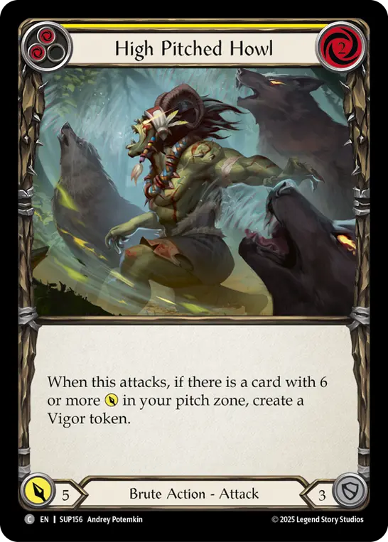 High Pitched Howl (Yellow) — Super Slam Flesh and Blood card by Andrey Potemkim