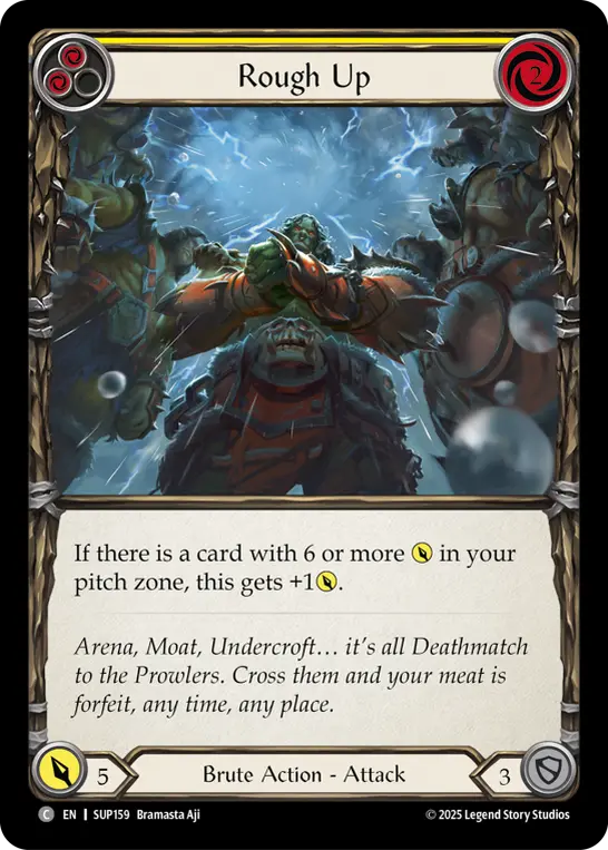Rough Up (Yellow) — Super Slam Flesh and Blood card by Bramasta Aji