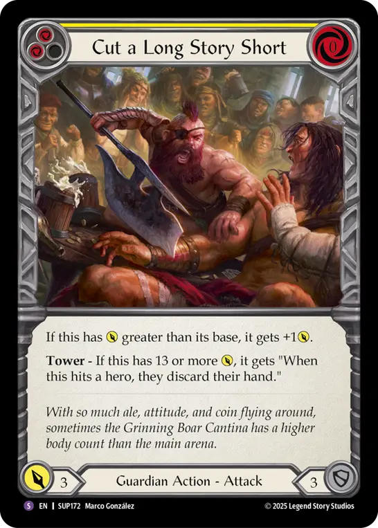 Cut a Long Story Short — Super Slam Flesh and Blood card by Marco González