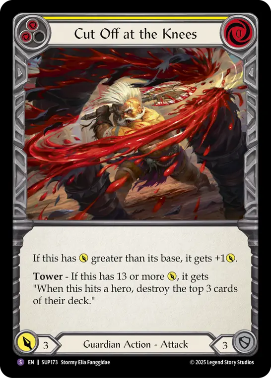 Cut Off at the Knees — Super Slam Flesh and Blood card by Stormy Elia Fanggidae