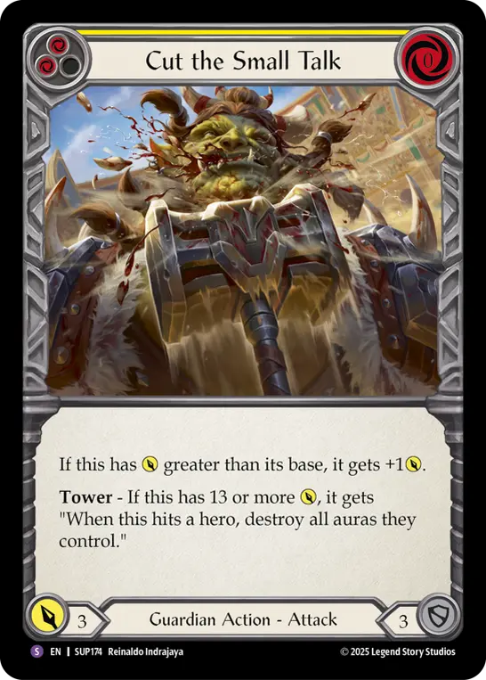 Cut the Small Talk — Super Slam Flesh and Blood card by Reinaldo Indrajaya