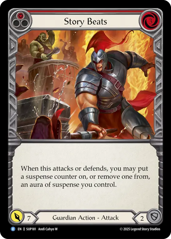 Story Beats (Red) — Super Slam Flesh and Blood card by Andi Cahyo W