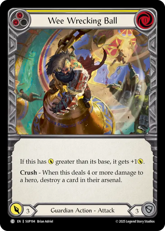Wee Wrecking Ball — Super Slam Flesh and Blood card by Brian Adriel