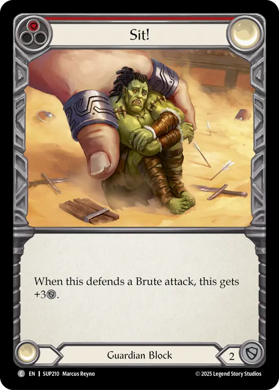 Sit! — Super Slam Flesh and Blood card by Marcus Reyno