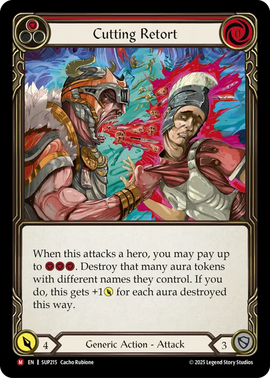 Cutting Retort — Super Slam Flesh and Blood card by Cacho Rubione