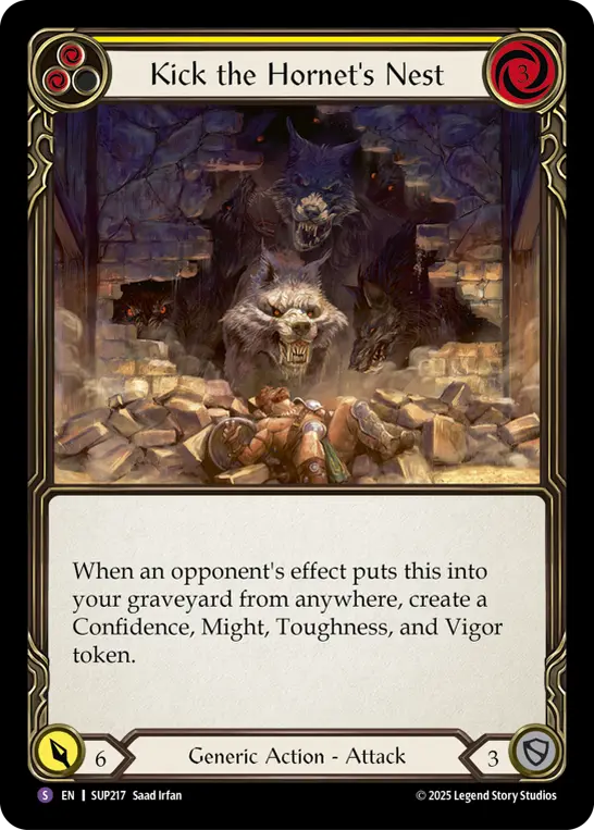 Kick the Hornet's Nest — Super Slam Flesh and Blood card by Saad Irfan