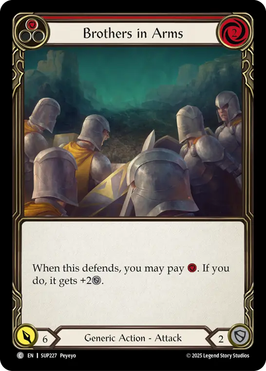 Brothers in Arms (Red) — Super Slam Flesh and Blood card by Peyeyo