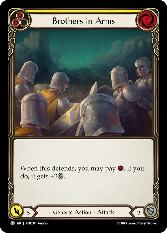 Brothers in Arms (Yellow) — Super Slam Flesh and Blood card by Peyeyo