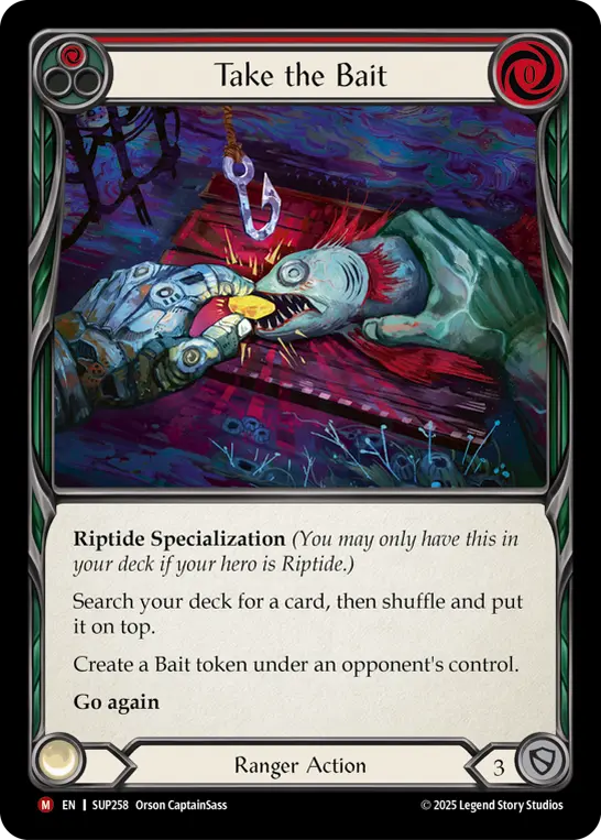 Take the Bait (Red) — Super Slam Flesh and Blood card by Orson CaptainSass