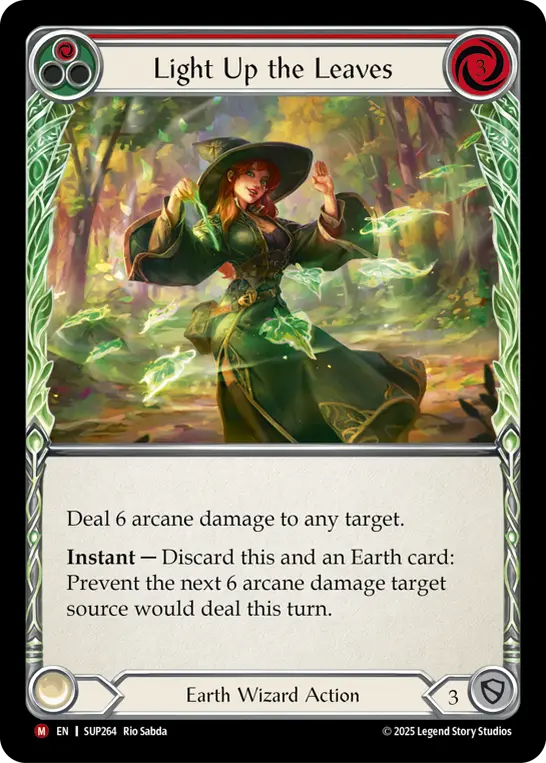 Light Up the Leaves (Red) — Super Slam Flesh and Blood card by Rio Sabda