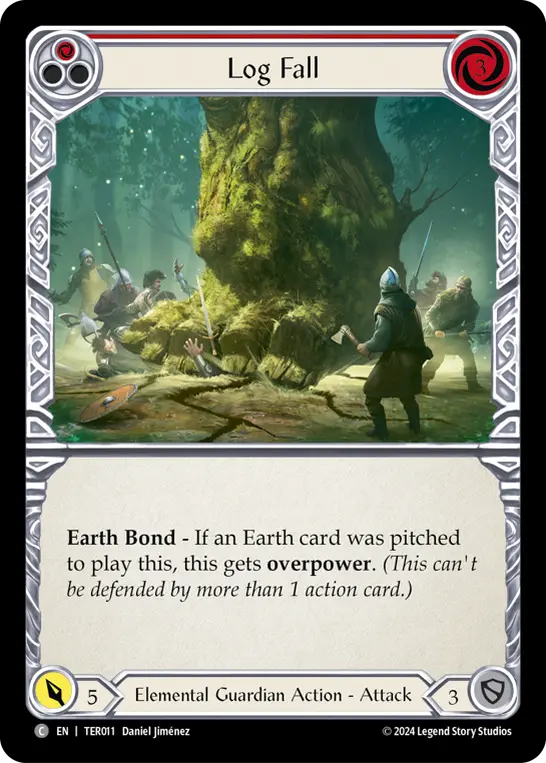 Log Fall (Red) — 1st Strike Flesh and Blood card by Daniel Jiménez