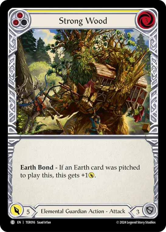 Strong Wood (Yellow) — 1st Strike Flesh and Blood card by Saad Irfan