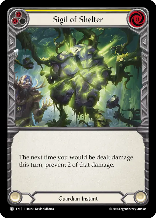 Sigil of Shelter (Yellow) — 1st Strike Flesh and Blood card by Kevin Sidharta